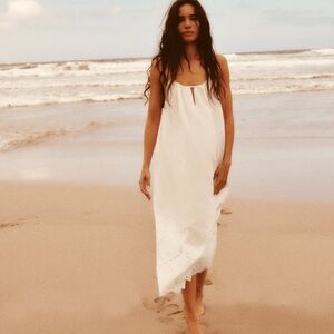 COPY Zara White Cotton Midi Dress Free People Mango Reformation NWT S Bloggers